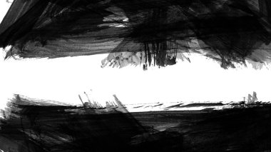 Siyah fırça darbesi ve doku. Grunge vektör soyut el boyalı element. Altı çizili ve sınır tasarımı.