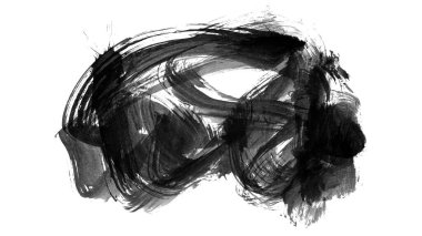 Siyah fırça darbesi ve doku. Grunge vektör soyut el boyalı element. Altı çizili ve sınır tasarımı.