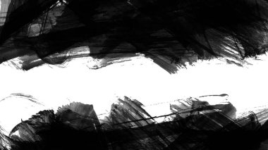 Siyah fırça darbesi ve doku. Grunge vektör soyut el boyalı element. Altı çizili ve sınır tasarımı.