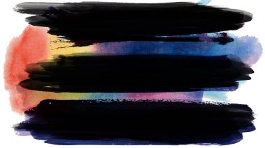 Siyah fırça darbesi ve doku. Grunge vektör soyut el boyalı element. Altı çizili ve sınır tasarımı.