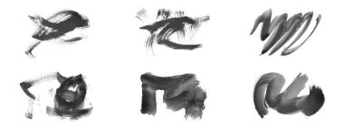 Siyah fırça darbesi ve doku. Grunge vektör soyut el boyalı element. Altı çizili ve sınır tasarımı.