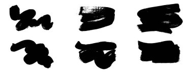 Siyah fırça darbesi ve doku. Grunge vektör soyut el boyalı element. Altı çizili ve sınır tasarımı.