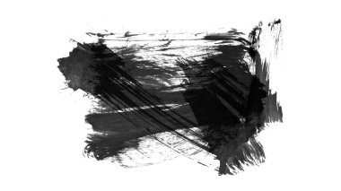 Siyah fırça darbesi ve doku. Grunge vektör soyut el boyalı element. Altı çizili ve sınır tasarımı.