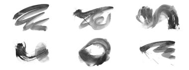 Siyah fırça darbesi ve doku. Grunge vektör soyut el boyalı element. Altı çizili ve sınır tasarımı.