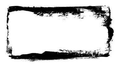 Siyah fırça darbesi ve doku. Grunge vektör soyut el boyalı element. Altı çizili ve sınır tasarımı.