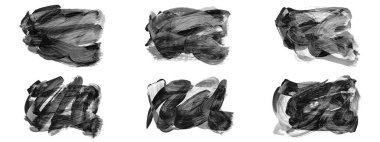 Siyah fırça darbesi ve doku. Grunge vektör soyut el boyalı element. Altı çizili ve sınır tasarımı.