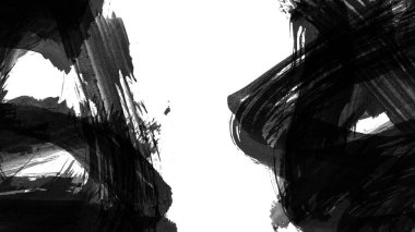 Siyah fırça darbesi ve doku. Grunge vektör soyut el boyalı element. Altı çizili ve sınır tasarımı.