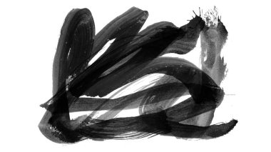 Siyah fırça darbesi ve doku. Grunge vektör soyut el boyalı element. Altı çizili ve sınır tasarımı.