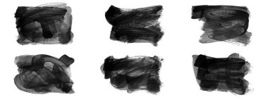 Siyah fırça darbesi ve doku. Grunge vektör soyut el boyalı element. Altı çizili ve sınır tasarımı.