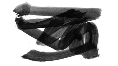 Siyah fırça darbesi ve doku. Grunge vektör soyut el boyalı element. Altı çizili ve sınır tasarımı.