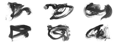 Siyah fırça darbesi ve doku. Grunge vektör soyut el boyalı element. Altı çizili ve sınır tasarımı.