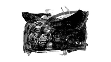 Siyah fırça darbesi ve doku. Grunge vektör soyut el boyalı element. Altı çizili ve sınır tasarımı.