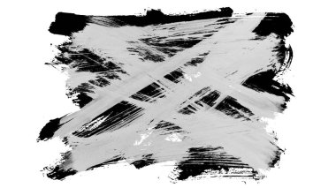 Siyah fırça darbesi ve doku. Grunge soyut elle boyanmış elementler. Altı çizili ve sınır tasarımı.