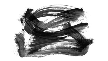 Siyah fırça darbesi ve doku. Grunge vektör soyut el boyalı element. Altı çizili ve sınır tasarımı.