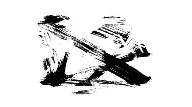 Siyah fırça darbesi ve doku. Grunge soyut elle boyanmış elementler. Altı çizili ve sınır tasarımı.