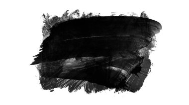 Siyah fırça darbesi ve doku. Grunge vektör soyut el boyalı element. Altı çizili ve sınır tasarımı.