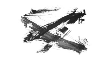 Siyah fırça darbesi ve doku. Grunge vektör soyut el boyalı element. Altı çizili ve sınır tasarımı.