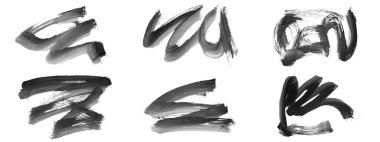 Siyah fırça darbesi ve doku. Grunge vektör soyut el boyalı element. Altı çizili ve sınır tasarımı.