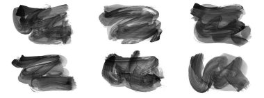 Siyah fırça darbesi ve doku. Grunge vektör soyut el boyalı element. Altı çizili ve sınır tasarımı.