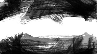 Siyah fırça darbesi ve doku. Grunge vektör soyut el boyalı element. Altı çizili ve sınır tasarımı.