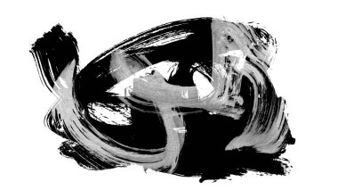 Siyah fırça darbesi ve doku. Grunge vektör soyut el boyalı element. Altı çizili ve sınır tasarımı.