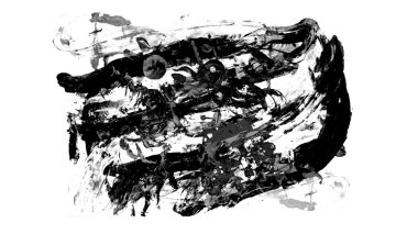 Siyah fırça darbesi ve doku. Grunge vektör soyut el boyalı element. Altı çizili ve sınır tasarımı.