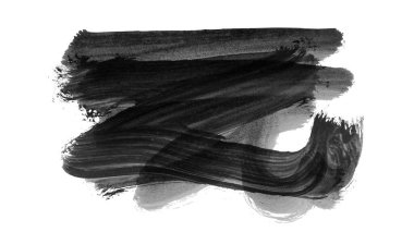 Siyah fırça darbesi ve doku. Grunge vektör soyut el boyalı element. Altı çizili ve sınır tasarımı.