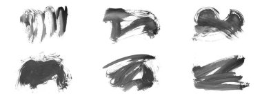 Siyah fırça darbesi ve doku. Grunge vektör soyut el boyalı element. Altı çizili ve sınır tasarımı.