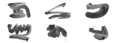 Siyah fırça darbesi ve doku. Grunge vektör soyut el boyalı element. Altı çizili ve sınır tasarımı.