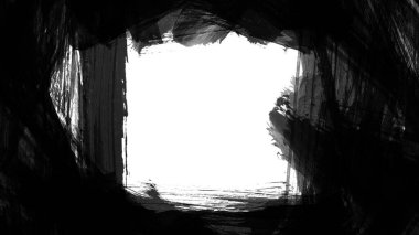 Fırça darbesi ve dokusu olan siyah çerçeve. Grunge soyut elle boyanmış elementler. Altı çizili ve sınır tasarımı.