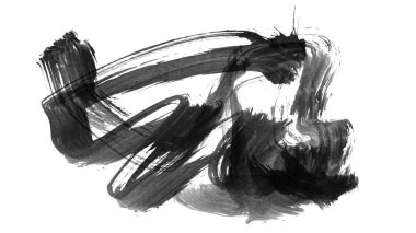 Siyah fırça darbesi ve doku. Grunge vektör soyut el boyalı element. Altı çizili ve sınır tasarımı.