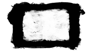 Siyah fırça darbesi ve doku. Grunge vektör soyut el boyalı element. Altı çizili ve sınır tasarımı.