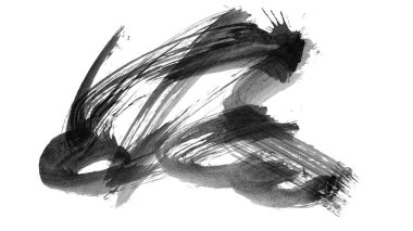 Siyah fırça darbesi ve doku. Grunge vektör soyut el boyalı element. Altı çizili ve sınır tasarımı.