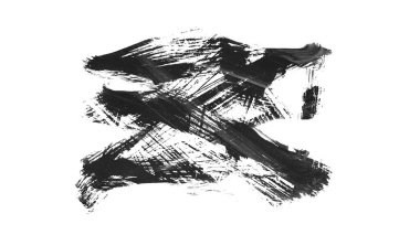 Siyah fırça darbesi ve doku. Grunge vektör soyut el boyalı element. Altı çizili ve sınır tasarımı.