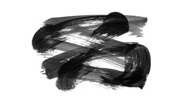 Siyah fırça darbesi ve doku. Grunge vektör soyut el boyalı element. Altı çizili ve sınır tasarımı.