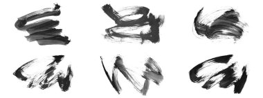 Siyah fırça darbesi ve doku. Grunge vektör soyut el boyalı element. Altı çizili ve sınır tasarımı.