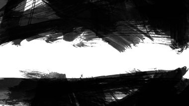 Siyah fırça darbesi ve doku. Grunge vektör soyut el boyalı element. Altı çizili ve sınır tasarımı.