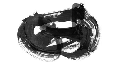 Siyah fırça darbesi ve doku. Grunge vektör soyut el boyalı element. Altı çizili ve sınır tasarımı.