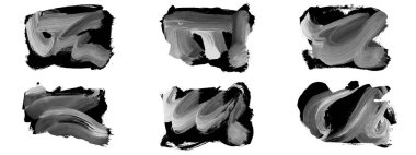 Siyah fırça darbesi ve doku. Grunge vektör soyut el boyalı element. Altı çizili ve sınır tasarımı.