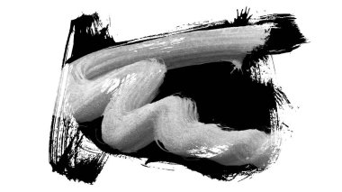 Siyah fırça darbesi ve doku. Grunge vektör soyut el boyalı element. Altı çizili ve sınır tasarımı.