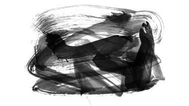 Siyah fırça darbesi ve doku. Grunge vektör soyut el boyalı element. Altı çizili ve sınır tasarımı.