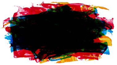 Siyah fırça darbesi ve doku. Grunge vektör soyut el boyalı element. Altı çizili ve sınır tasarımı.