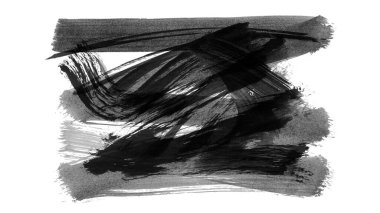 Siyah fırça darbesi ve doku. Grunge vektör soyut el boyalı element. Altı çizili ve sınır tasarımı.