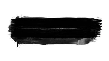 Siyah fırça darbesi ve doku. Grunge vektör soyut el boyalı element. Altı çizili ve sınır tasarımı.