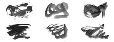 Siyah fırça darbesi ve doku. Grunge vektör soyut el boyalı element. Altı çizili ve sınır tasarımı.