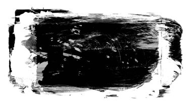 Siyah fırça darbesi ve doku. Grunge vektör soyut el boyalı element. Altı çizili ve sınır tasarımı.