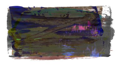 Siyah ve renkli boya karışımı, fırça darbesi ve doku. Grunge soyut elle boyanmış elementler. 