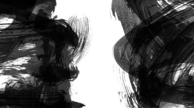 Siyah fırça darbesi ve doku. Grunge vektör soyut el boyalı element. Altı çizili ve sınır tasarımı.