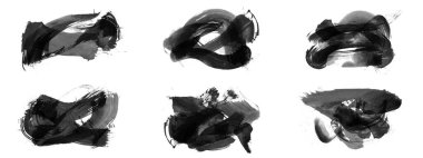 Siyah fırça darbesi ve doku. Grunge vektör soyut el boyalı element. Altı çizili ve sınır tasarımı.