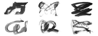 Siyah fırça darbesi ve doku. Grunge vektör soyut el boyalı element. Altı çizili ve sınır tasarımı.